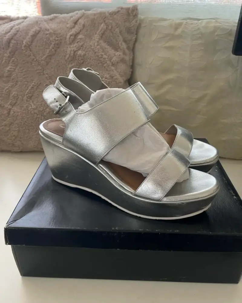 Sandalias Plataformas Plateadas Gacel Mujer - 1