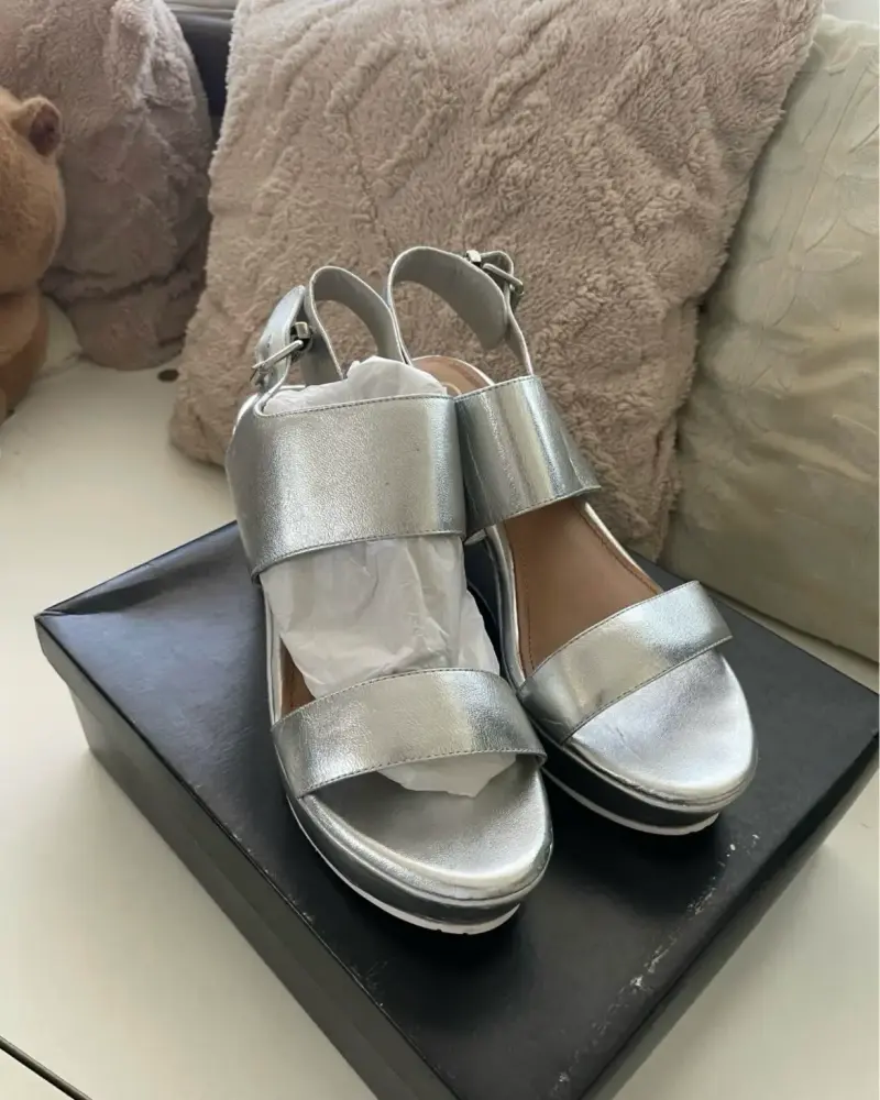 Sandalias Plataformas Plateadas Gacel Mujer - 3