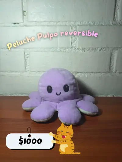 Peluche pulpo reversible morado - miniatura 1