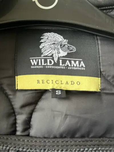 Chaqueta de cuero reciclado Wild Lama negra - miniatura 2