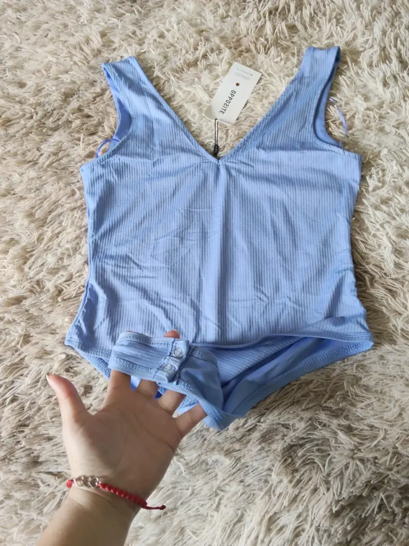 Body azul claro de algodón para mujer - 1
