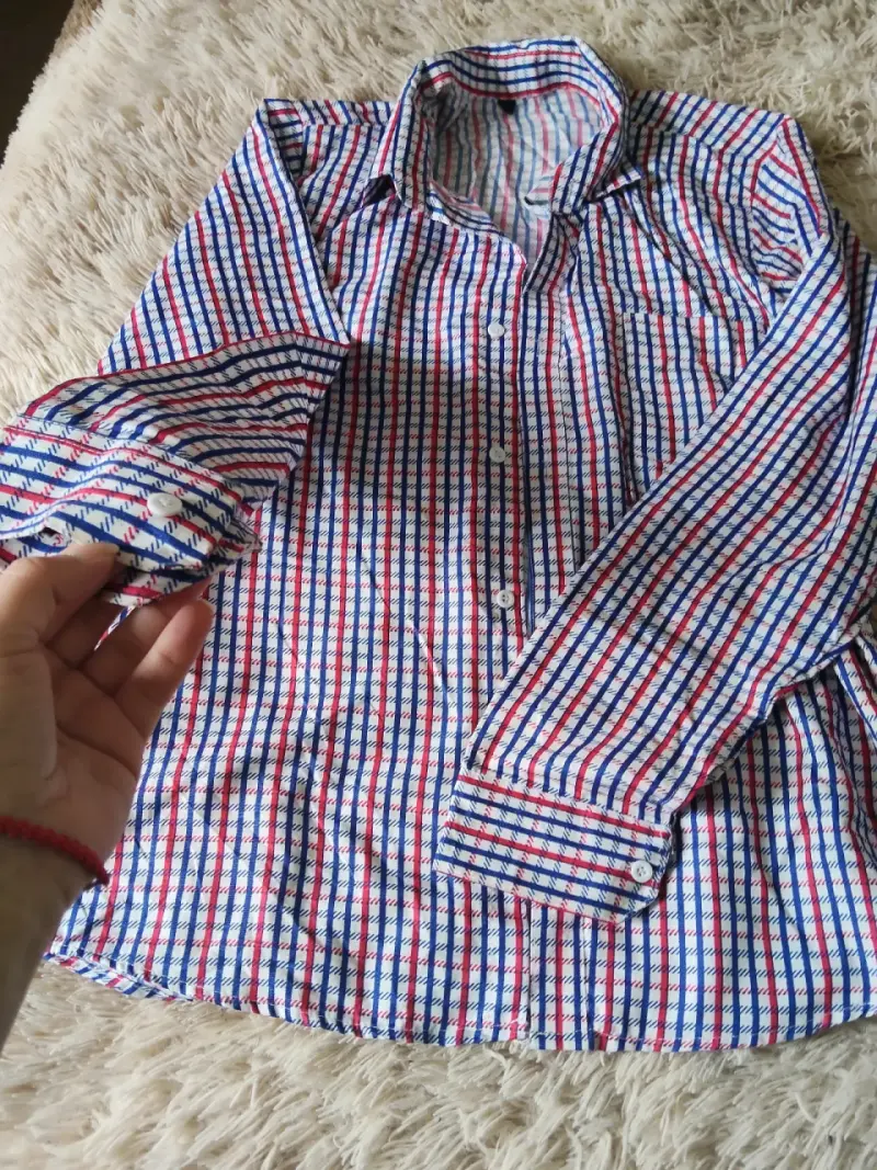 Camisa de hombre a cuadros multicolor talla M - 2