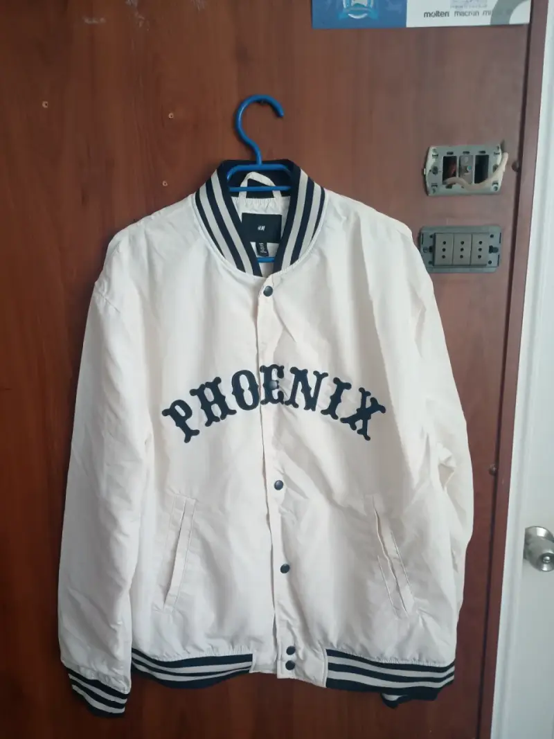 Chaqueta bomber blanca con diseño Phoenix - 1