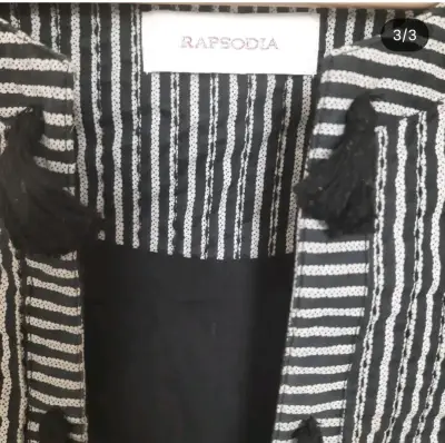Chaqueta de rayas Rapsodia con detalles de borlas - miniatura 1