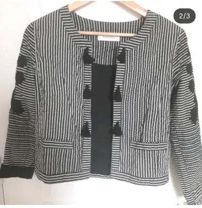 Chaqueta de rayas Rapsodia con detalles de borlas - miniatura 2