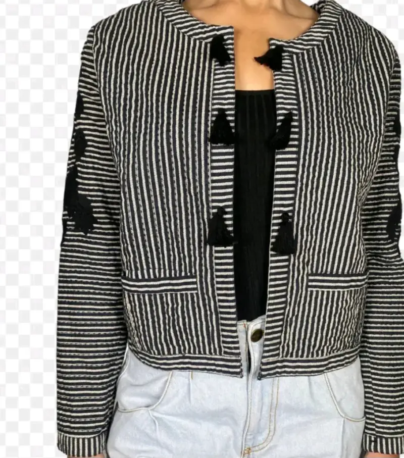 Chaqueta de rayas Rapsodia con detalles de borlas - 3