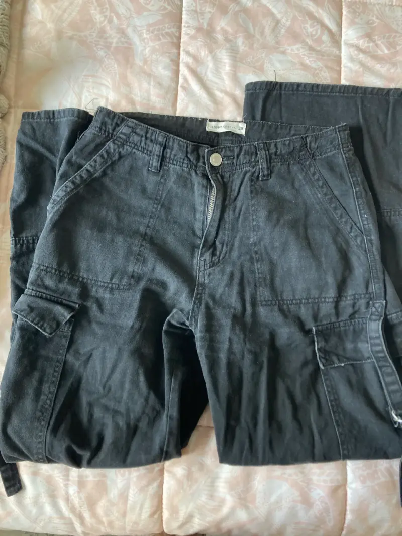 Pantalones cargo negros de mujer talla 38 - 1