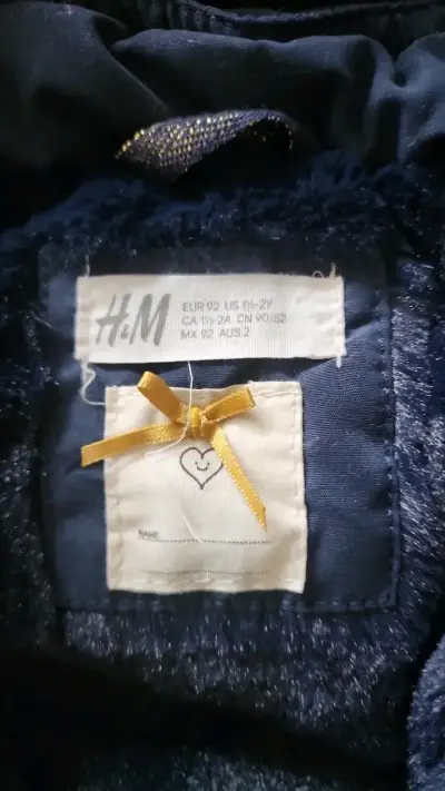 Abrigo azul para niña con capucha H&M - miniatura 2