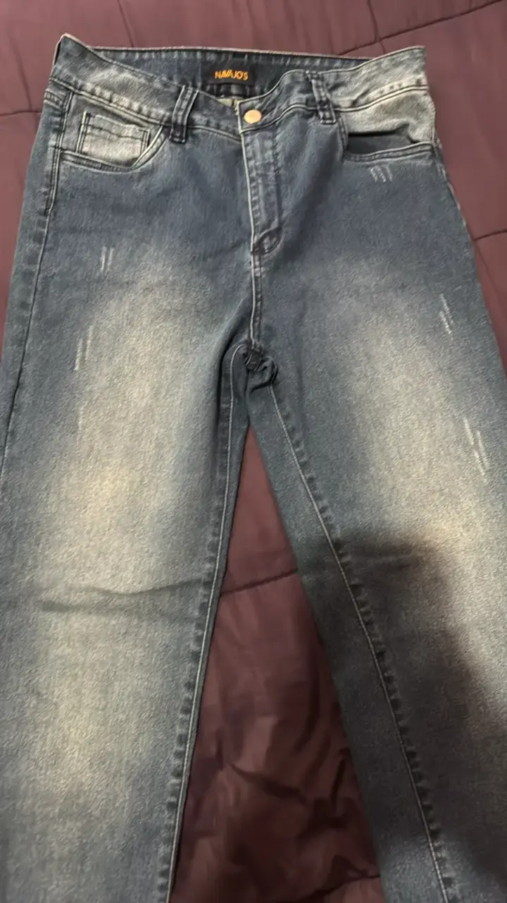 Jeans azul desgastado para mujer - 1