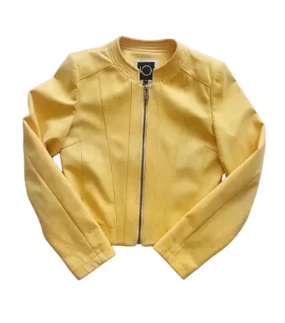 Chaqueta amarilla mostaza corta para mujer IO - miniatura 2