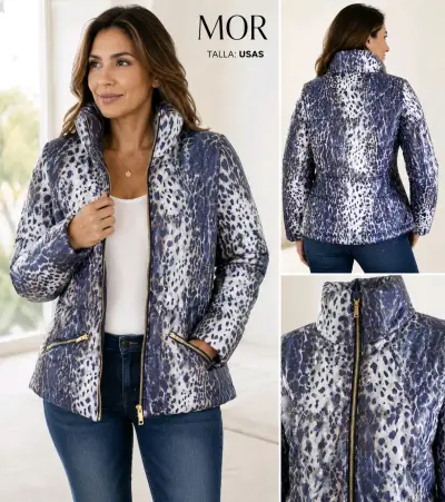 Parka acolchada, animal print - miniatura 4