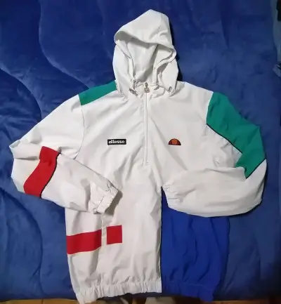 Cortaviento Ellesse blanco con capucha - miniatura 1