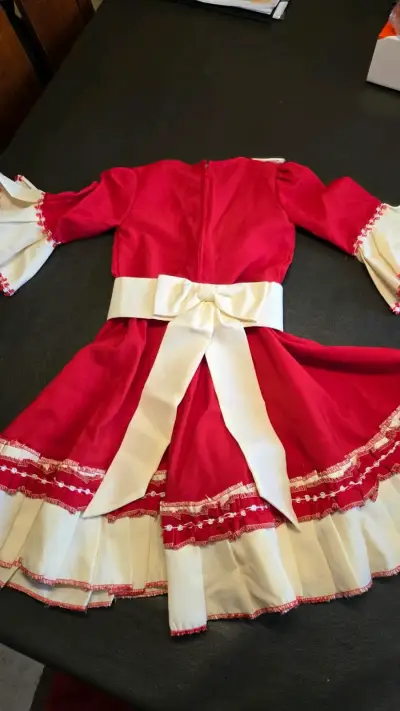 Vestido de Huasa Infantil Rojo con Encaje - miniatura 2