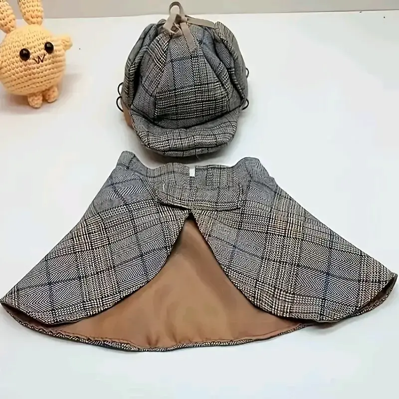 Disfraz de detective para perro con sombrero - 2