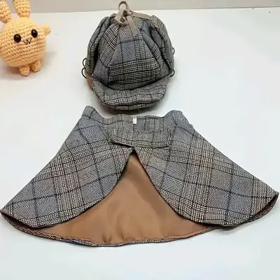 Disfraz de detective para perro con sombrero - miniatura 2
