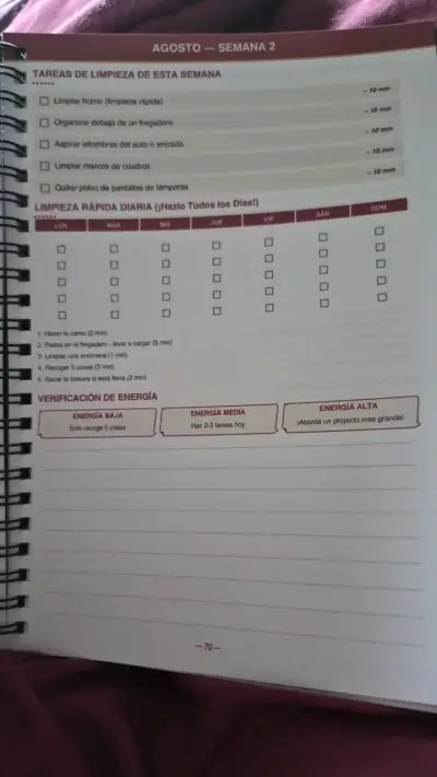 Planificador de Limpieza para TDAH con Consejos - miniatura 2