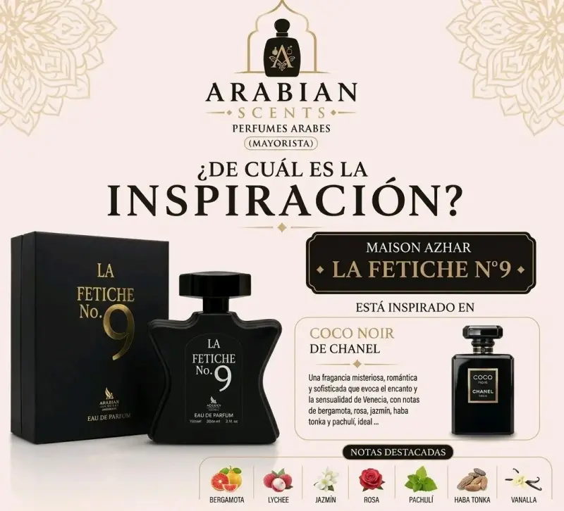 Perfume La Fetiche No. 9 inspirado en Coco Noir