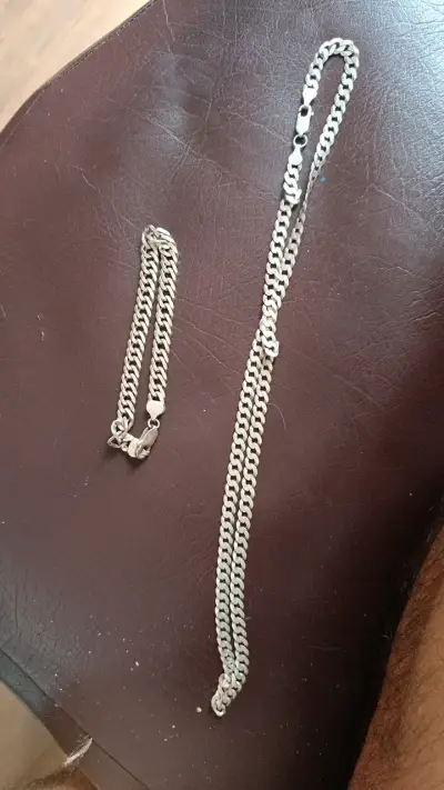 Cadena y pulsera de plata 925 - miniatura 1