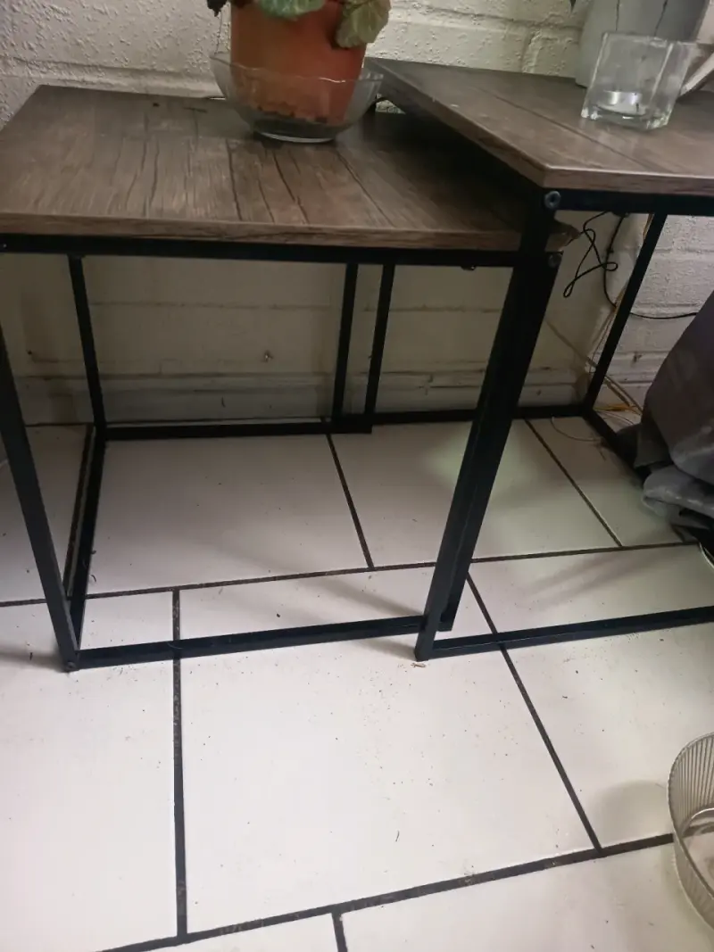 Mesas de centro cuadradas de madera y metal - 2