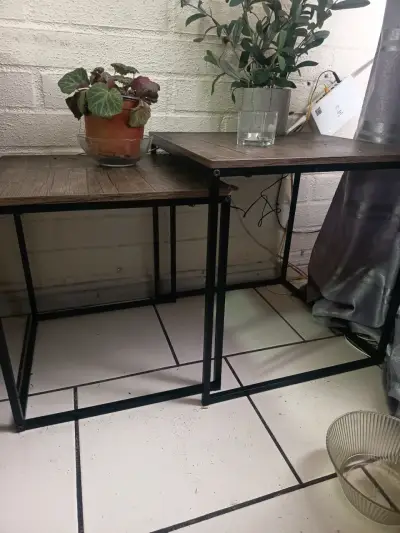 Mesas de centro cuadradas de madera y metal - miniatura 3