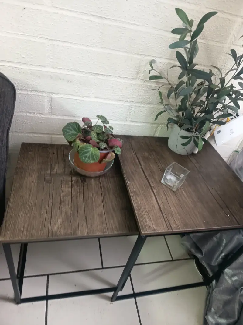 Mesas de centro cuadradas de madera y metal - 4