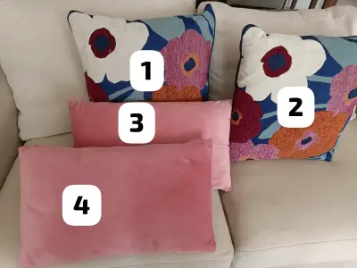 Set de Cojines Decorativos Florales y Rosados - miniatura 1