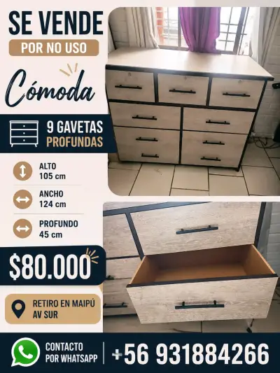 Cómoda de 9 cajones en buen estado - miniatura 1