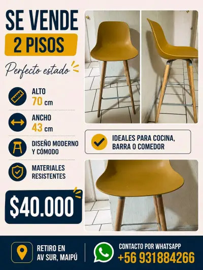 Sillas altas modernas para cocina o comedor - miniatura 1