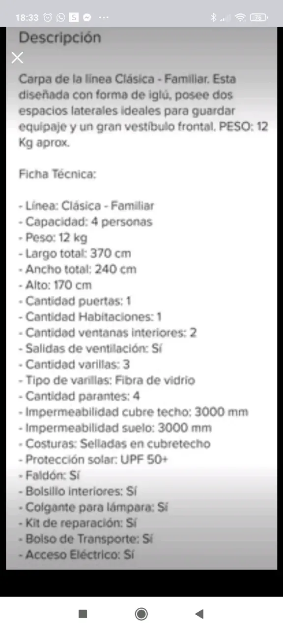 Carpa Doite 4 Personas Iglu Continental - 5