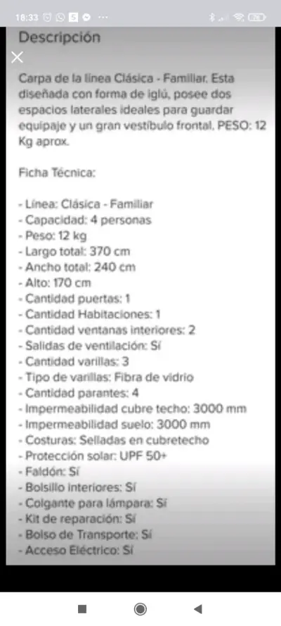 Carpa Doite 4 Personas Iglu Continental - miniatura 5