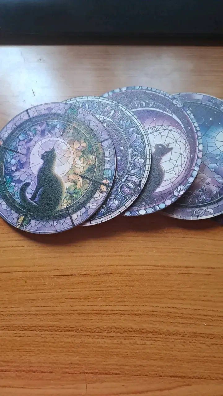 Set de Posavasos Redondos con Diseño Artístico - 2