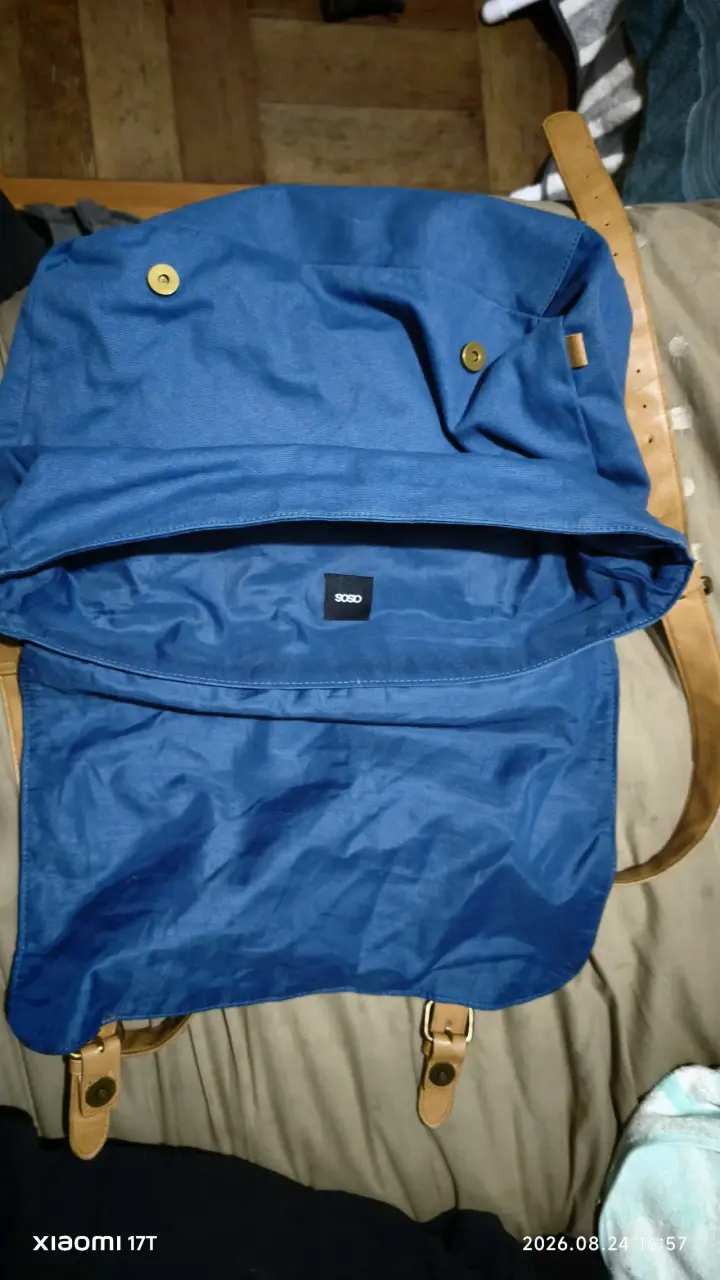 Mochila azul con correas ajustables - 2