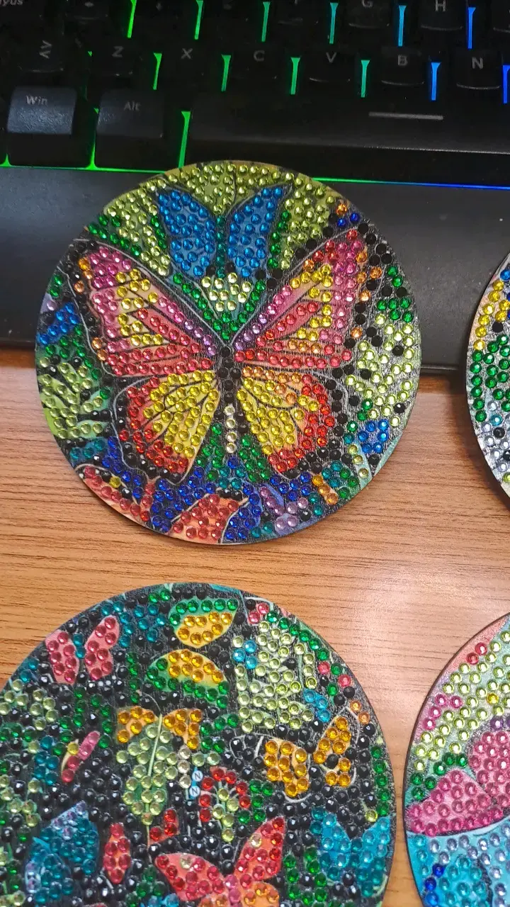 Posavasos decorativos con mariposas de colores - 2