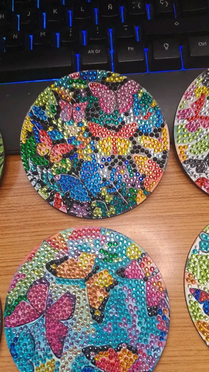 Posavasos decorativos con mariposas de colores - 3