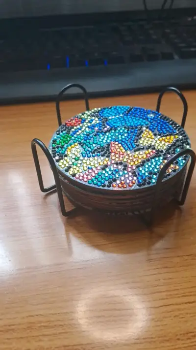 Posavasos decorativos con mariposas de colores - miniatura 6