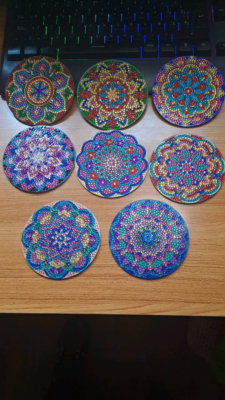Posavasos decorativos mandala coloridos - 1