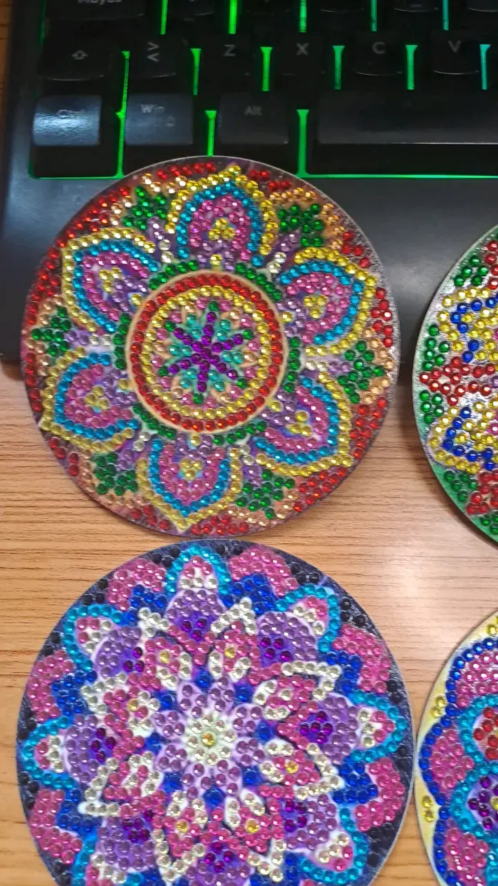 Posavasos decorativos mandala coloridos - 2