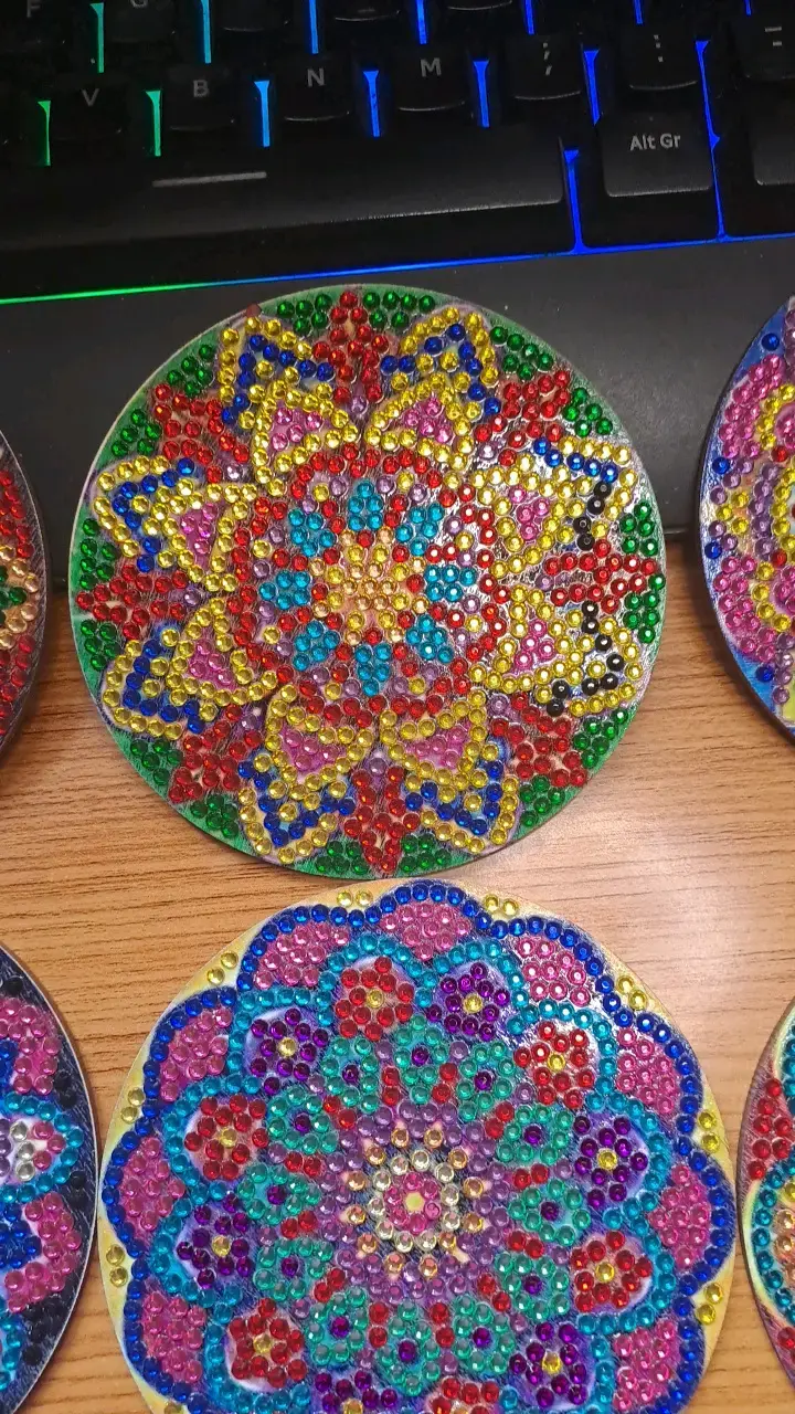 Posavasos decorativos mandala coloridos - 3
