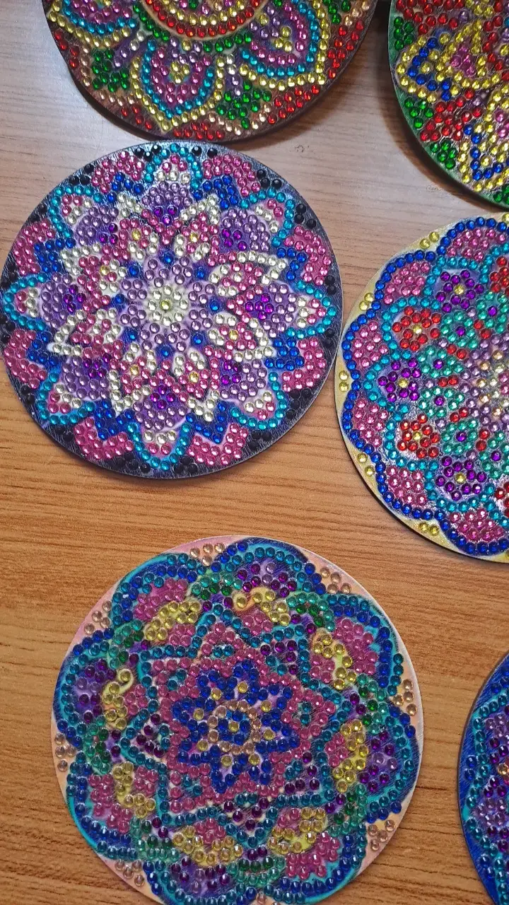 Posavasos decorativos mandala coloridos - 5