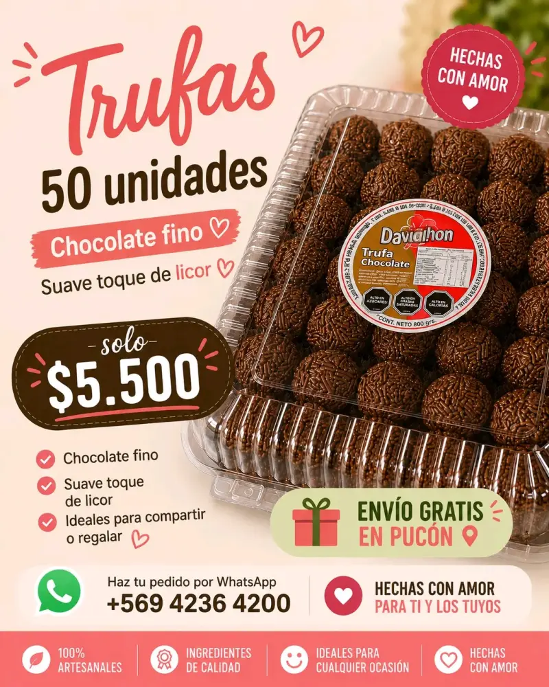 Trufas de Chocolate Fino 50 Unidades
