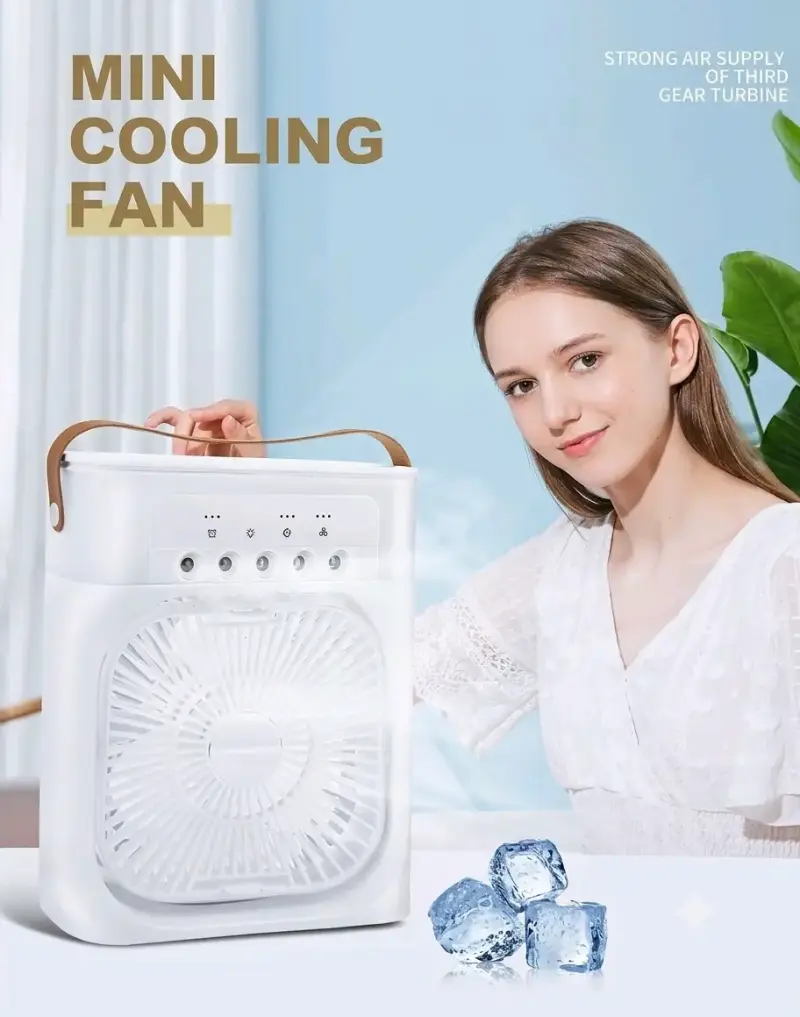 Ventilador portátil mini con asa de cuero - 2