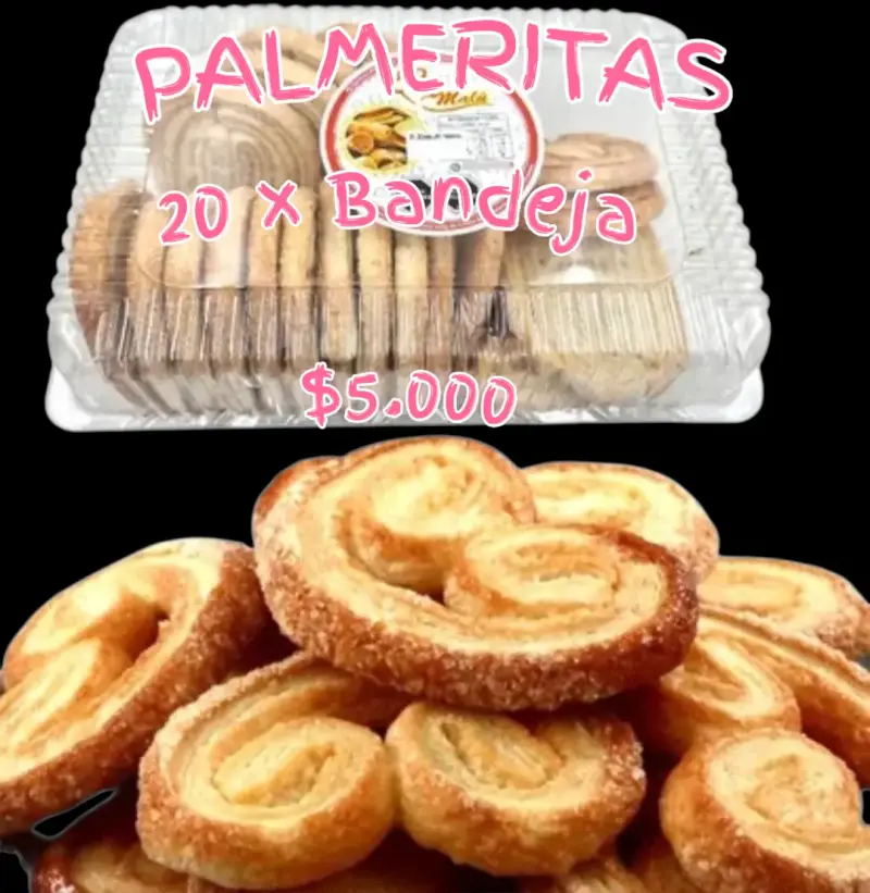 Palmeritas 20 unidades por bandeja