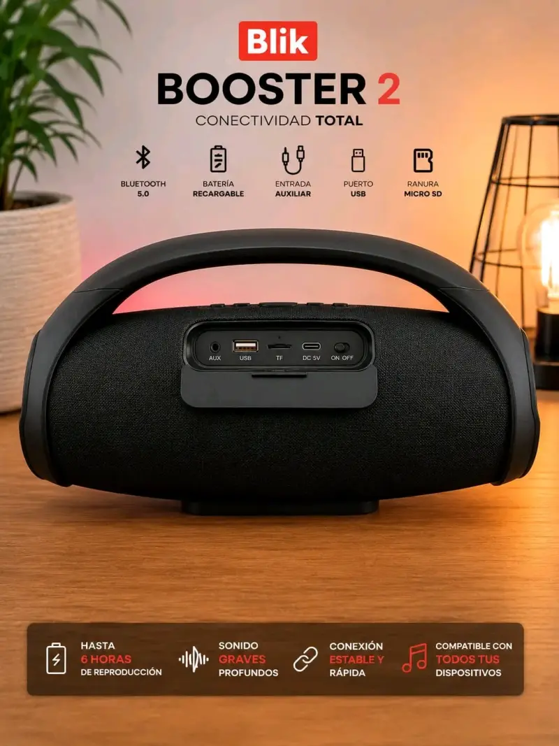 Parlante Bluetooth Blik Booster 2 con sonido potente - 3