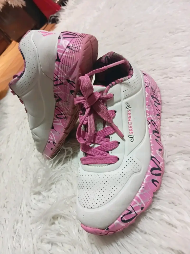 Talla 31 Skechers blancas y rosadas - 2