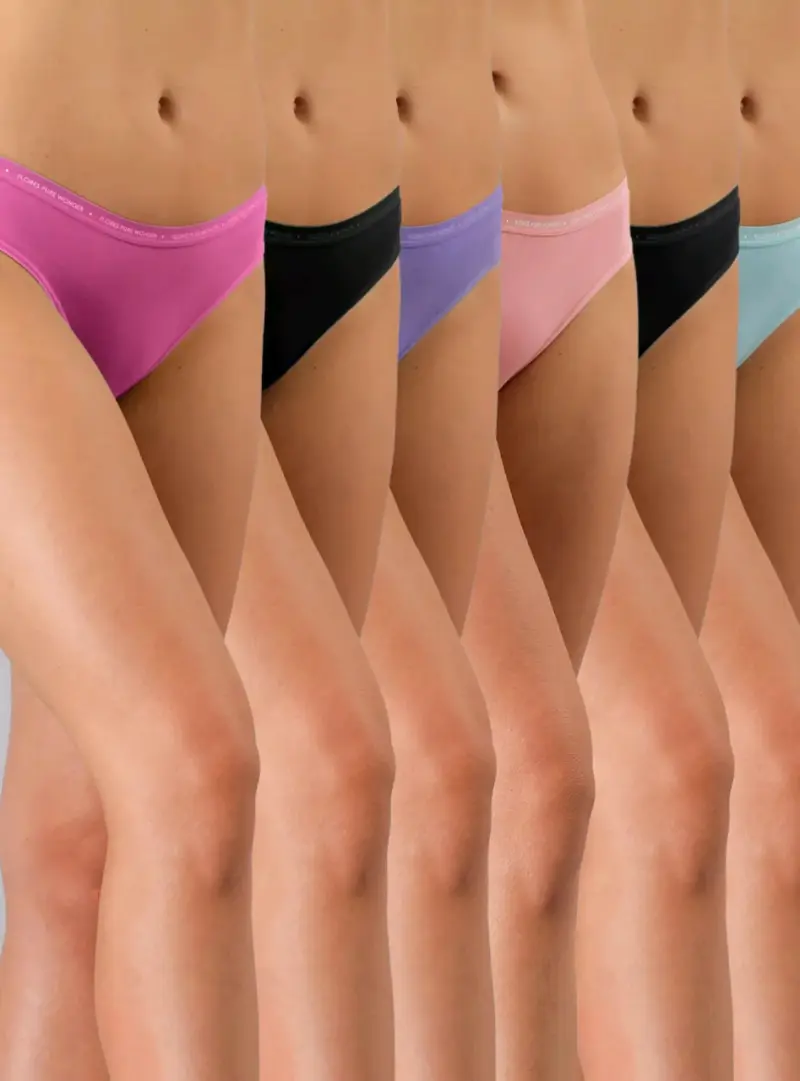 Pack de 6 bikinis de algodón Flores Pure Wonder - 2
