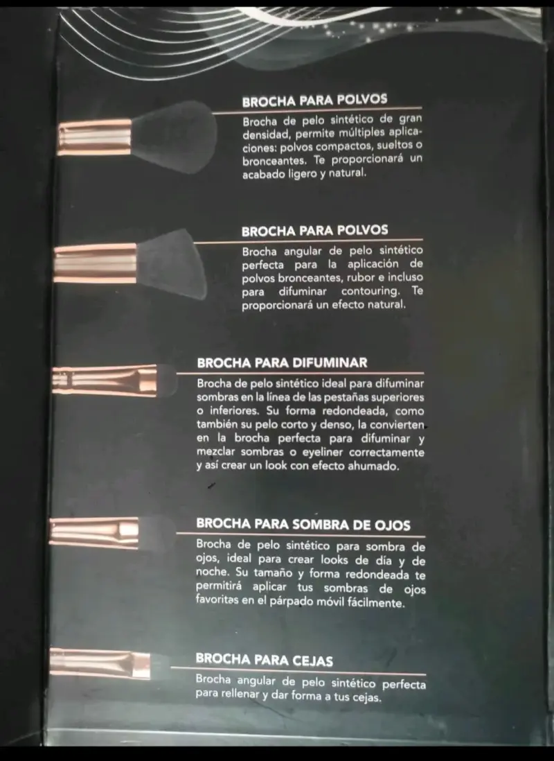 Set de Brochas de Maquillaje para Rostro y Ojos - 3