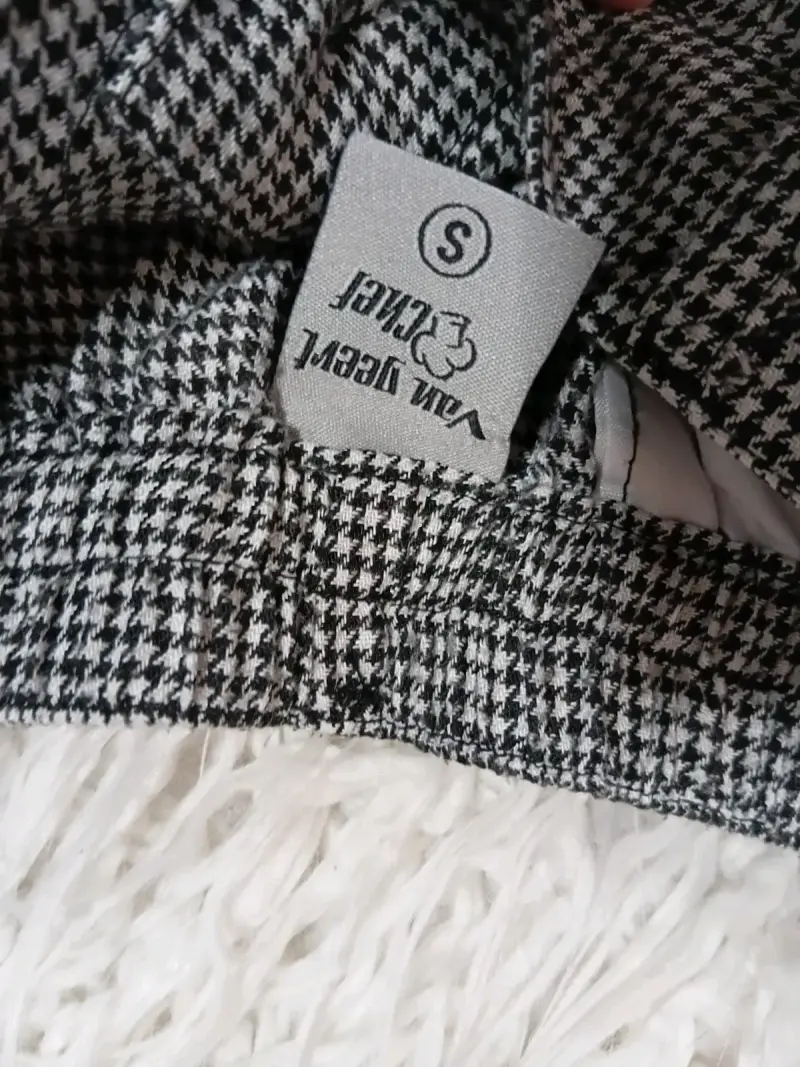 Pantalones de tela a cuadros para mujer talla S - 2