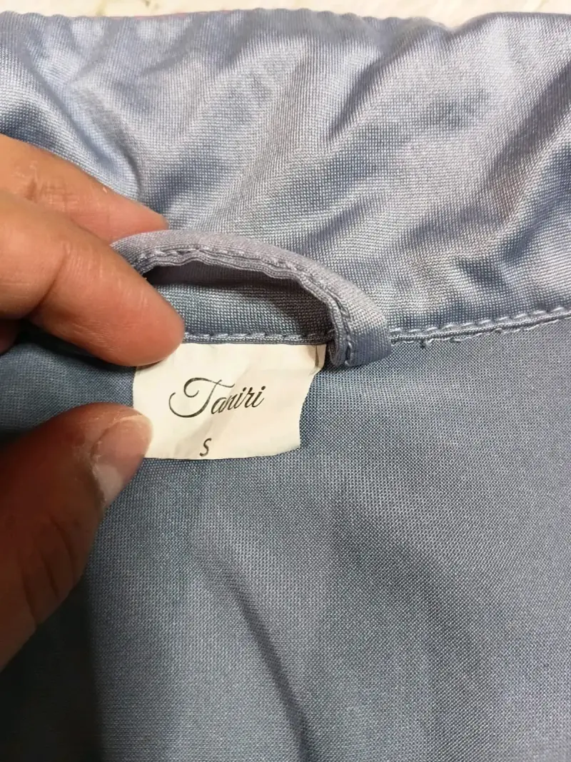 Pijama de satén azul para mujer - 2