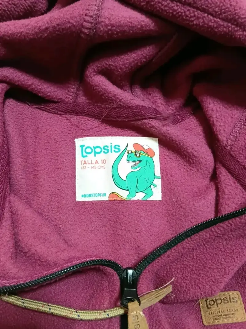 Chaqueta de polar burdeos para niños Topsis - 2