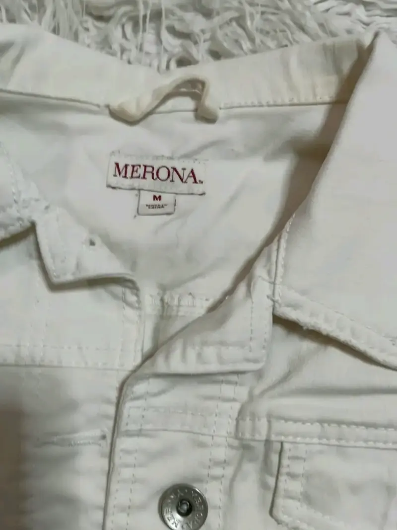 Chaleco de mezclilla blanco Merona talla M - 2